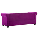 vidaXL bordó 3 személyes bársony Chesterfield kanapé 199 x 75 x 72 cm