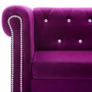 vidaXL bordó 3 személyes bársony Chesterfield kanapé 199 x 75 x 72 cm
