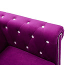 vidaXL bordó 3 személyes bársony Chesterfield kanapé 199 x 75 x 72 cm