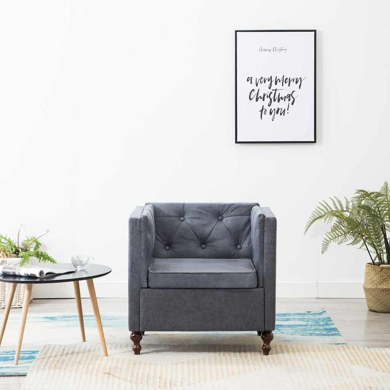 vidaXL szürke szövet karosszék