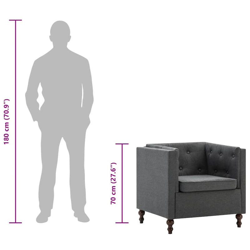 vidaXL sötétszürke szövetfotel