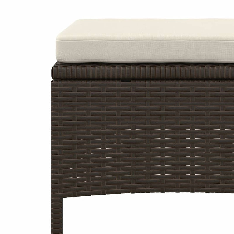vidaXL barna 2-személyes polyrattan kerti fotel asztallal/zsámolyokkal
