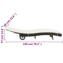 vidaXL barna polyrattan napozóágy párnával és kerekekkel