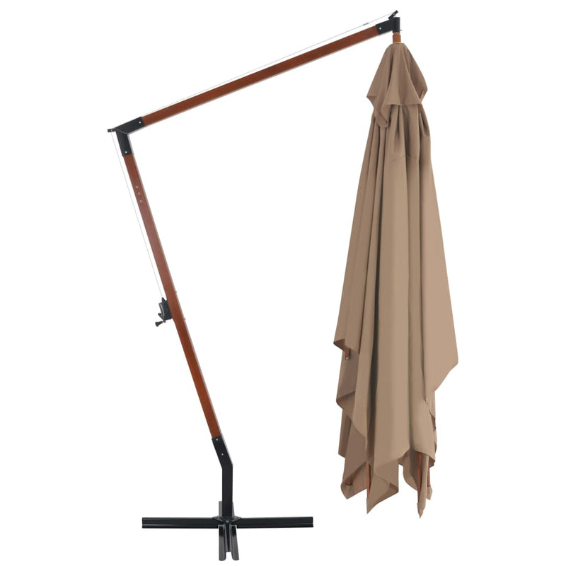 vidaXL tópszínű konzolos kerti napernyő farúddal 400 x 300 cm