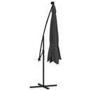 vidaXL antracit konzolos kerti napernyő LED-del és fémrúddal 350 cm