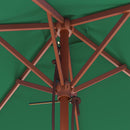 vidaXL zöld kültéri napernyő farúddal 150 x 200 cm
