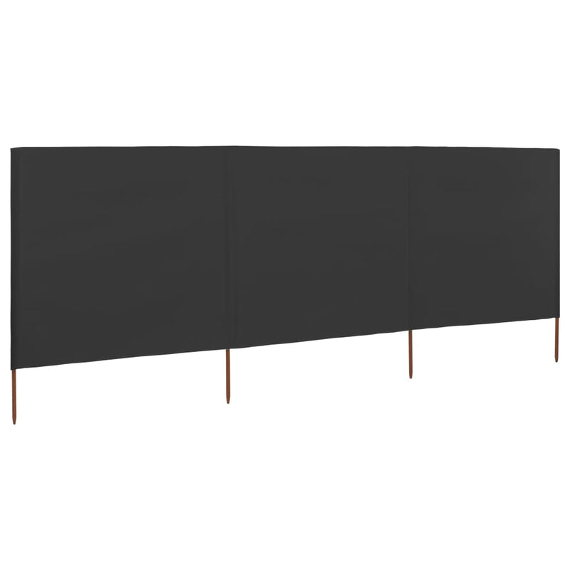 vidaXL antracitszürke szövet 3-paneles szélellenző 400 x 120 cm