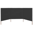 vidaXL antracitszürke szövet 3-paneles szélellenző 400 x 120 cm