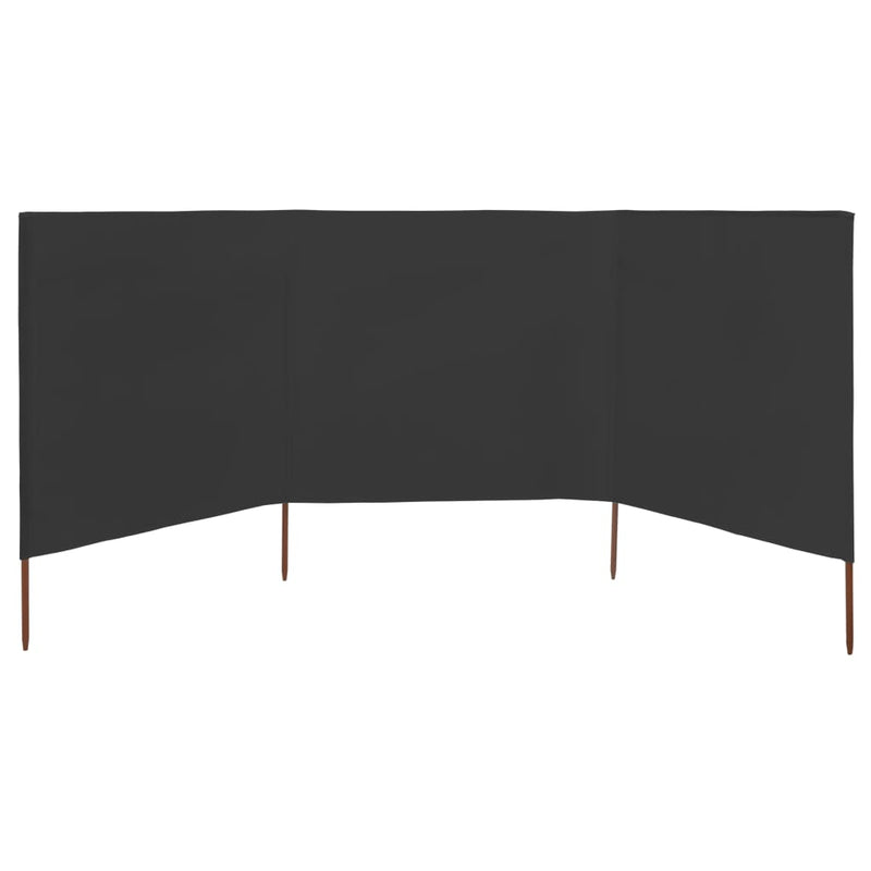 vidaXL antracitszürke szövet 3-paneles szélellenző 400 x 120 cm