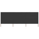 vidaXL antracitszürke szövet 3-paneles szélellenző 400 x 120 cm