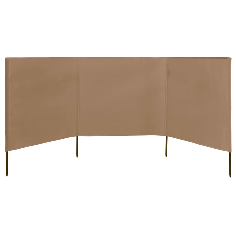 vidaXL tópszínű szövet 3-paneles szélellenző 400 x 120 cm