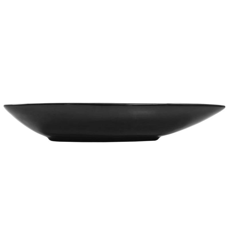 vidaXL háromszög alakú fekete kerámia mosdó 645x455x115 mm