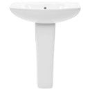 vidaXL szabadon álló fehér kerámia mosdókagyló lábbal 650x520x200 mm