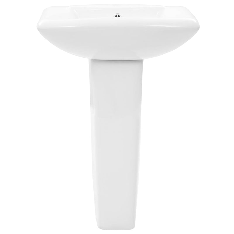 vidaXL szabadon álló fehér kerámia mosdókagyló lábbal 580x470x200 mm