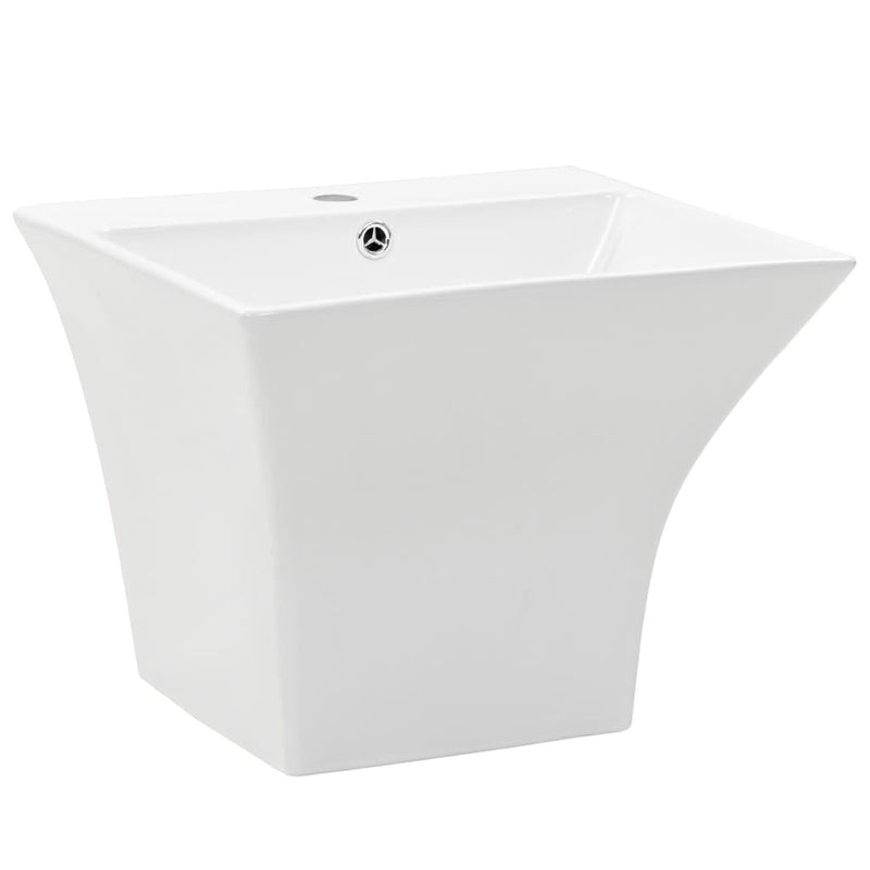 vidaXL falra szerelhető fehér kerámia mosdókagyló 500 x 450 x 410 mm
