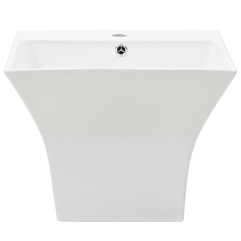 vidaXL falra szerelhető fehér kerámia mosdókagyló 500 x 450 x 410 mm