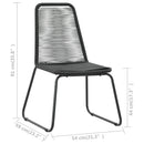 vidaXL 2 db fekete polyrattan kültéri szék