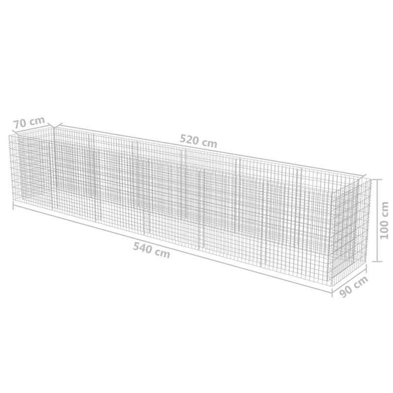 vidaXL horganyzott acél gabion magaságyás 540 x 90 x 100 cm