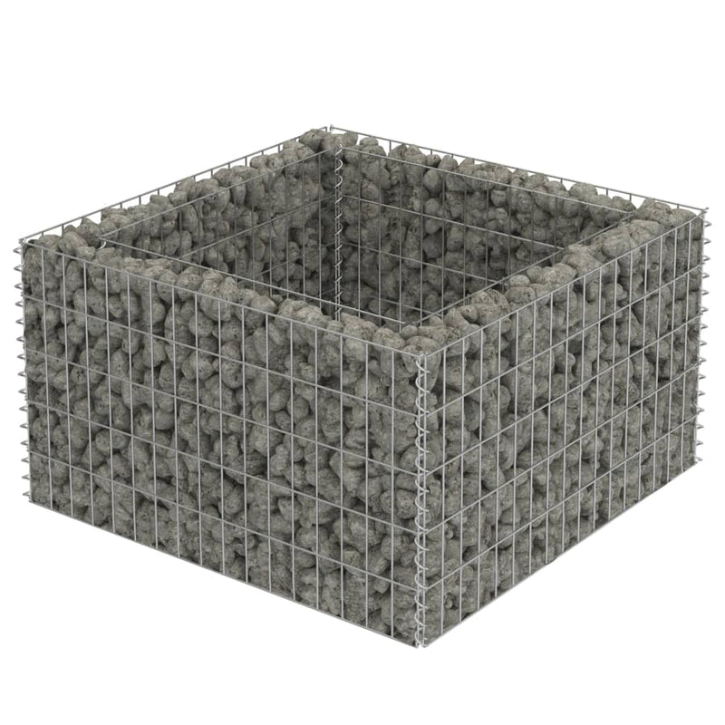 vidaXL horganyzott acél gabion magaságyás 90 x 90 x 50 cm