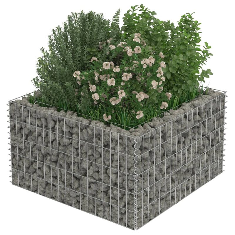 vidaXL horganyzott acél gabion magaságyás 90 x 90 x 50 cm