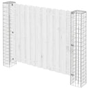 vidaXL Kerítésoszlop 2 db 20 x 20 x 190 cm Fém Ezüst