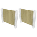 vidaXL Kerítésoszlop 2 pcs Ezüst 20 x 20 x 190 cm Fém