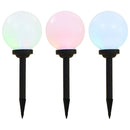 vidaXL 3 db napelemes kültéri LED gömblámpa, 20 cm RGB