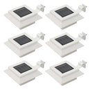vidaXL 6 db négyszögletes fehér kültéri napelemes LED lámpa, 12 cm