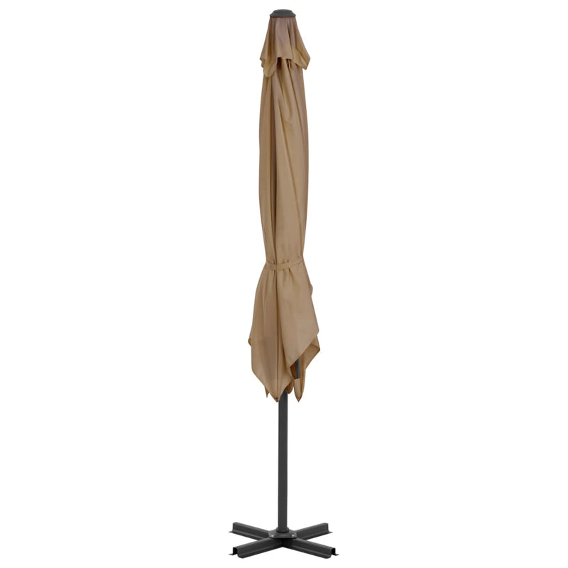 vidaXL tópszínű konzolos kerti napernyő alumíniumrúddal 250 x 250 cm