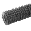 vidaXL szürke PVC-bevonatú acél csirkeháló drótkerítés 25 x 1 m