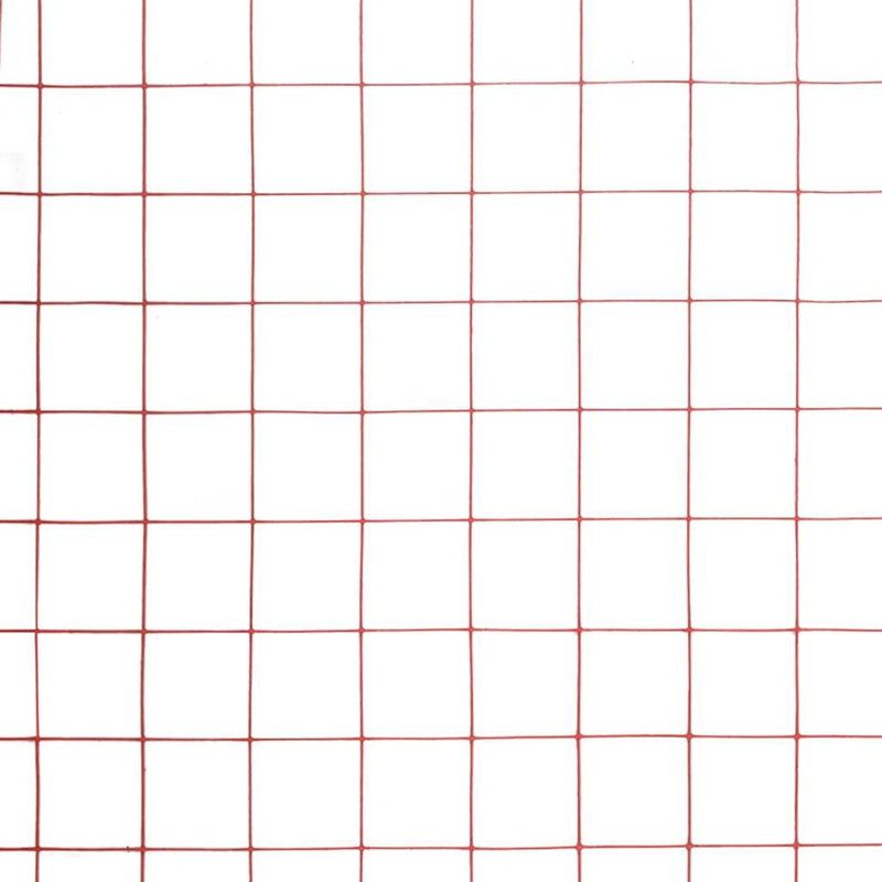 vidaXL piros PVC-bevonatú acél csirkeháló drótkerítés 25 x 1 m