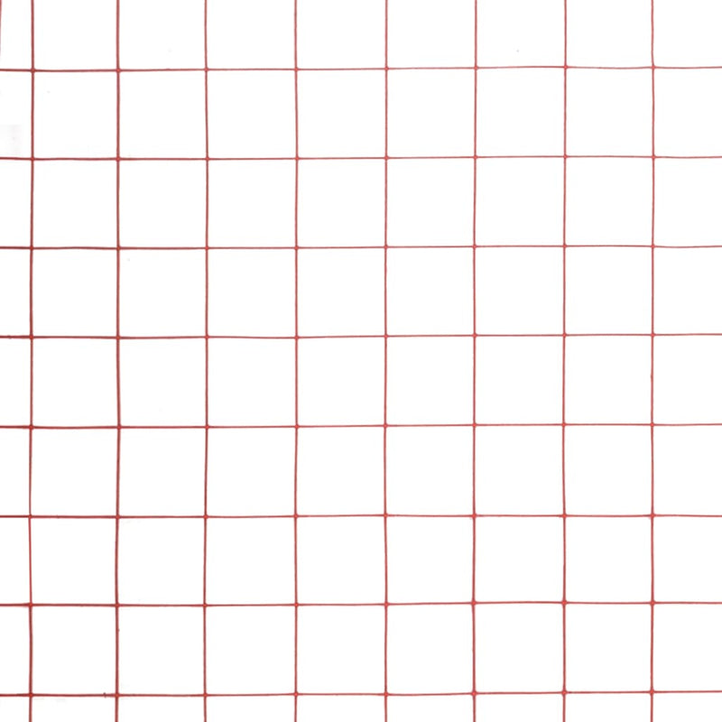 vidaXL piros PVC-bevonatú acél csirkeháló drótkerítés 25 x 0,5 m