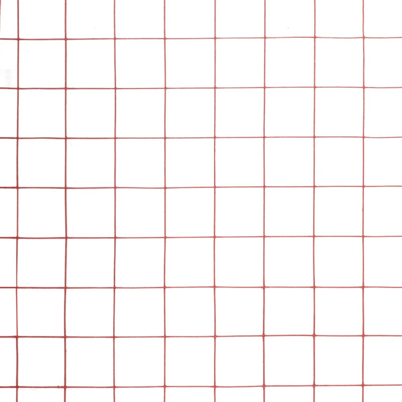 vidaXL piros PVC-bevonatú acél csirkeháló drótkerítés 25 x 1,5 m