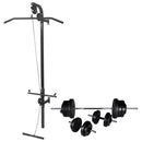 vidaXL falra szerelhető edzőtorony súlyzókészlettel 60,5 kg