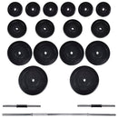 vidaXL edzőpad állvánnyal / egykezes és kétkezes súlyzószettel 60,5 kg