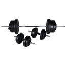 vidaXL edzőpad állvánnyal / egykezes és kétkezes súlyzószettel 60,5 kg