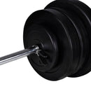 vidaXL edzőpad állvánnyal / egykezes és kétkezes súlyzószettel 60,5 kg