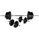 vidaXL súlyzópad állvánnyal/egykezes és kétkezes súlyzószettel 60,5 kg