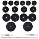 vidaXL súlyzópad állvánnyal/egykezes és kétkezes súlyzószettel 60,5 kg