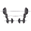 vidaXL edzőpad állvánnyal, egykezes és kétkezes súlyzószettel 90 kg