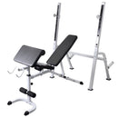 vidaXL edzőpad állvánnyal, egykezes és kétkezes súlyzószettel 120 kg