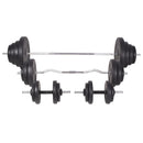 vidaXL edzőpad állvánnyal, egykezes és kétkezes súlyzószettel 120 kg