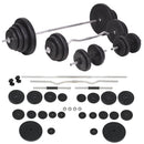 vidaXL súlyzópad állvánnyal, egykezes és kétkezes súlyzószettel 120 kg