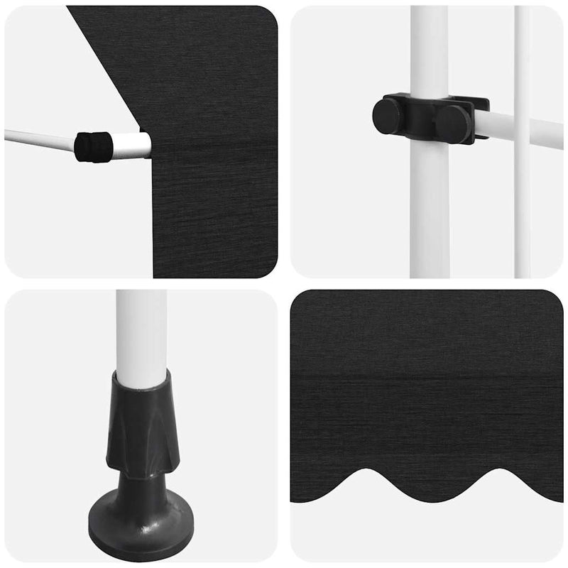vidaXL kézzel feltekerhető antracit napellenző 350 cm