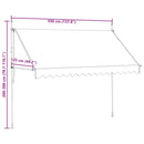 vidaXL kézzel feltekerhető antracit napellenző 350 cm