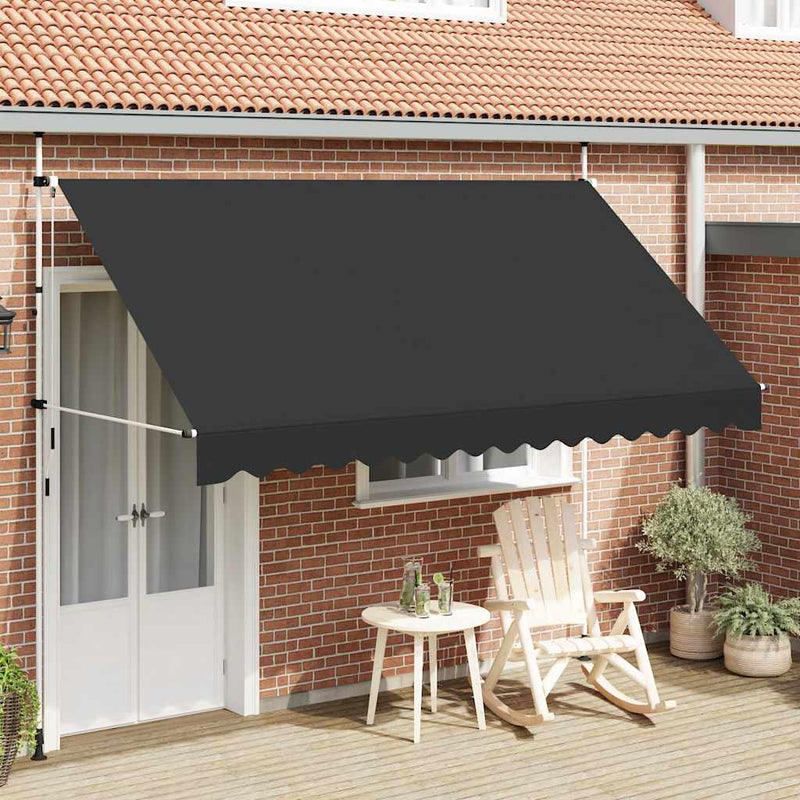 vidaXL kézzel feltekerhető antracit napellenző 350 cm