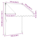 vidaXL kézzel feltekerhető napellenző krém, 150 cm