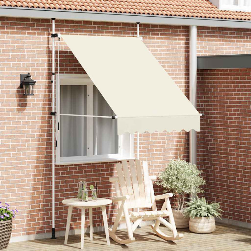 vidaXL kézzel feltekerhető napellenző krém, 150 cm