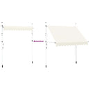 vidaXL kézzel feltekerhető krémszínű napellenző 250 cm