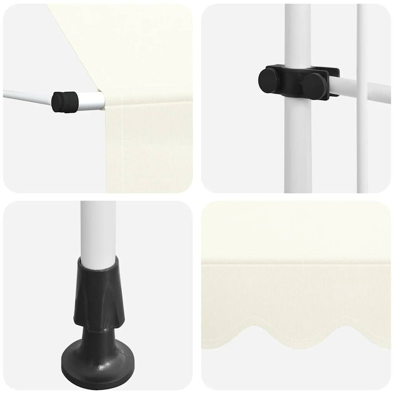 vidaXL kézzel feltekerhető krémszínű napellenző 250 cm